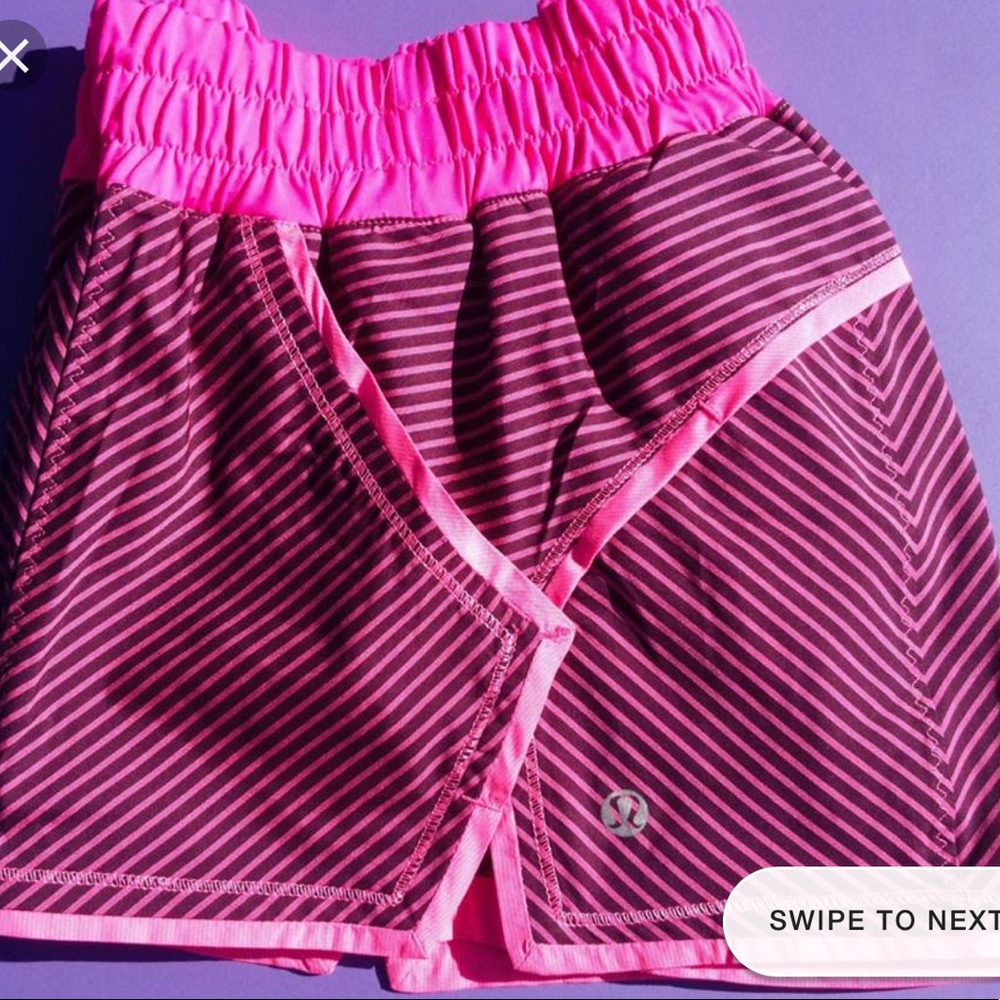 Pink Lululemon running shorts